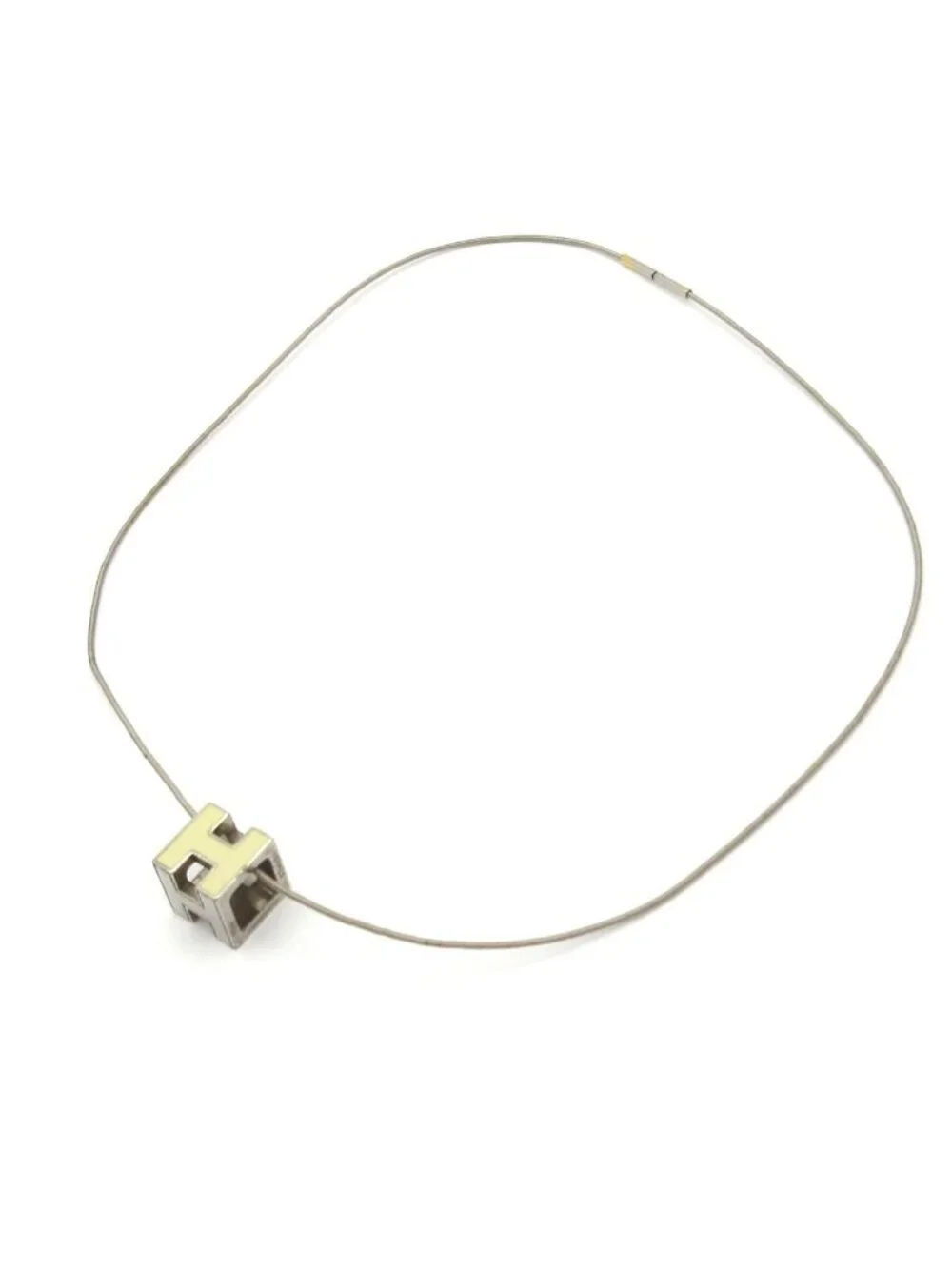 Hermes Necklace Cage D'h Silver Ivory